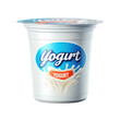 Leinwandbild Motiv Dairy yoghurt cup package isolated on white transparent background, PNG