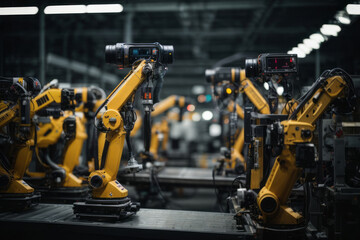 Poster - Automated robots machines in a production factory