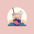 vector Illustration aesthetic logo for bubble tea shop