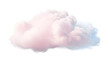 Realistic pink cloud isolated on transparent background fluffy smoke in a blue sky.