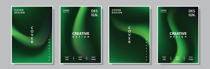 Wall Mural - modern wave gradation mesh green color abstract cover template background collection design vector