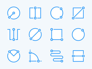 Poster - Measurement and Dimension vector line icons. Size and Scale Measure outline icon set. Length, Width, Depth, Radius, Diameter, Angle, Circumference, Area and more.