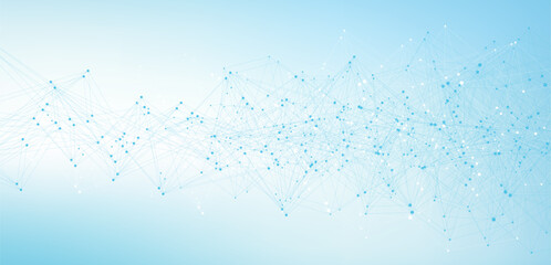 Technology abstract lines and dots connection background. Connection digital data and big data concept. Digital data visualization. Vector illustration