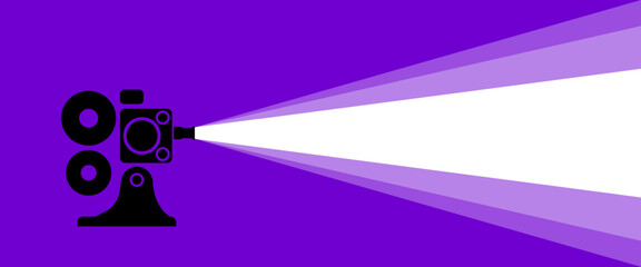 Sticker - Light from a video camera mockup. Purple, mockup for text, light from a video camera for your text. Vector icon