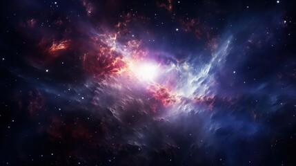 Wall Mural - Big bang explosion in galaxy. Abstract concept of big bang theory