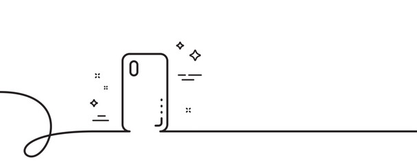 Poster - smartphone cover line icon. continuous one line with curl. phone sign. mobile device symbol. smartph