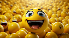 3d Yellow Smiley HD 8K Wallpaper Stock Photographic Image