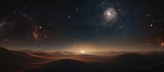 Wall Mural - Modern fantasy background of new planet and galaxy