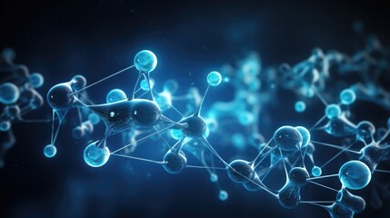 Wall Mural - abstract science background with atoms and molecules, illustration of molecular structure for backdr