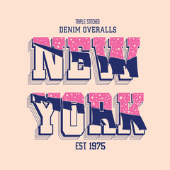 Wall Mural - new York college text for women's vibes, girls theme, text print, slogan print, varsity print, use this print for tee, sweat, tops, woven and jersey apparel