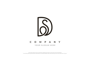 Initial Letter SD Logo or DS Monogram Logo Design Vector