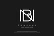 Initial Letter NB or BN Logo Design Vector