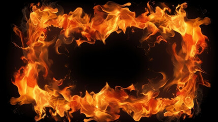 Wall Mural - Rectangular frame made of flames