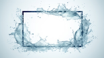 Wall Mural - Frame of blue water splash on bright background