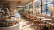 The lobby of the country garden bakery is full of French style, Design.