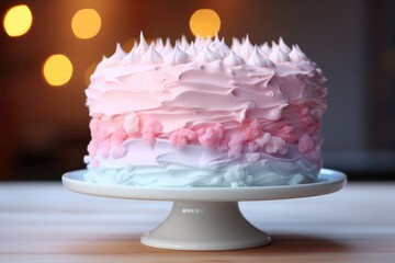 Poster - Cotton Candy Cake, Candy floss, Rainbow colors.