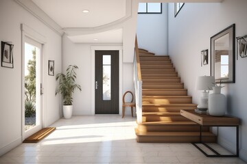Leinwandbilder - Interior home rendering, Front door.