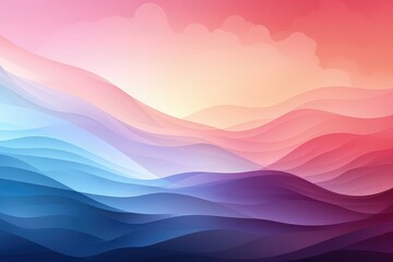 Wall Mural - in a serene composition, a color gradient gracefully envelops the rhythmic patterns of ocean waves, 