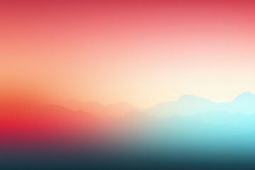 Wall Mural - in a serene and visually captivating composition, a seamless color gradient gently bathes misty moun
