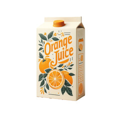 Wall Mural - Orange juice carton box isolated on white transparent background, PNG