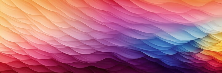 Wall Mural - in a wide-format composition, a seamless color gradient integrates with a pattern, creating a visual