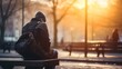 Grauer Alltag: Obdachlose Person in der Kälte der Stadt – Beitragsbild