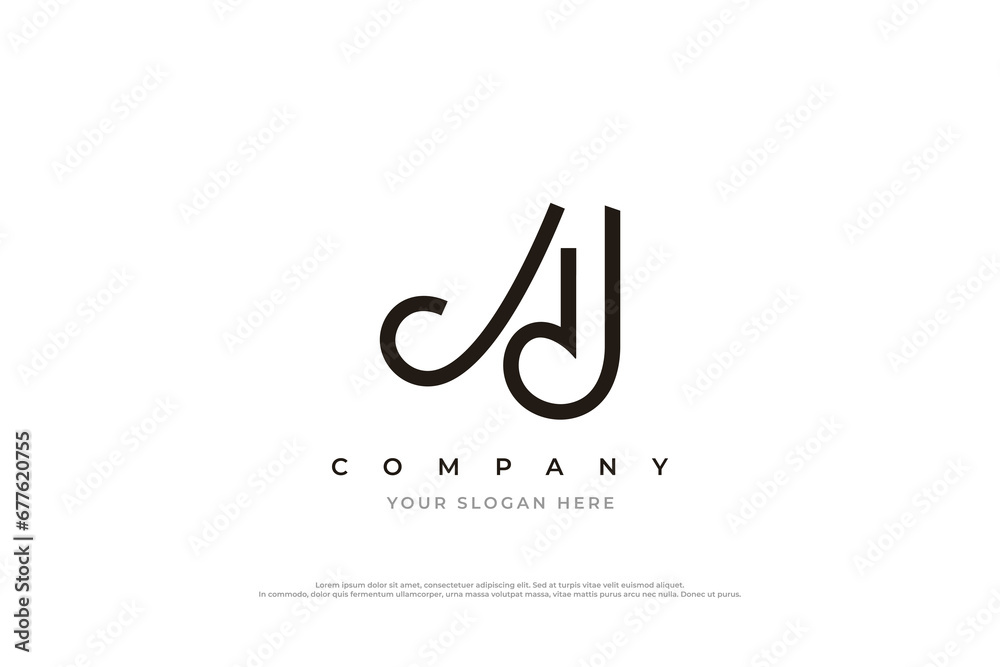Initial Letter AJ Monogram Logo Design Vector Stock Vector | Adobe Stock