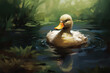 illustration of a painting of a duck in nature