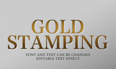 Wall Mural - vector debossed gold foil editable text effect