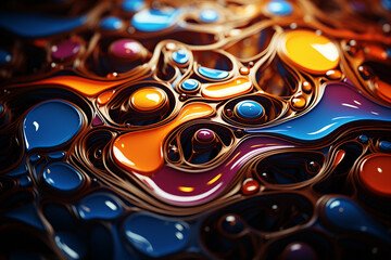 Poster - An artistic capture of water ripples in abstract patterns, resembling a canvas of flowing circles .
