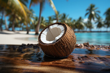 Wall Mural - coconut on the beach