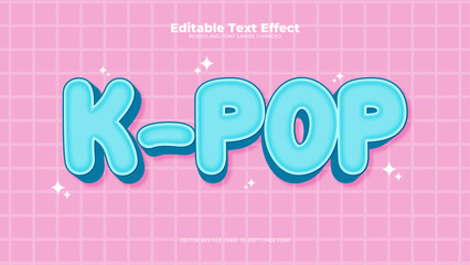 Wall Mural - Pink and blue kpop 3d editable text effect - font style