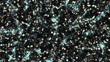 Wall Mural - blue and gold particles loop Transparent Video. Two color particles wall, glittering field animated on Transparent background Seamless loop