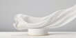 © Not Just a Picture - 3D display podium white background. Luxury flying cloth in motion. Glamour minimal pedestal for beauty, cosmetic product presentation. Feminine copy space template, luxury curtain, 3d, Generative AI