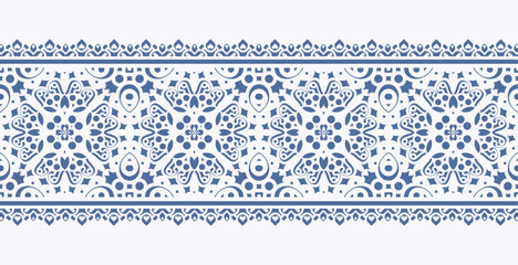ornament style ethnic seamless borders set