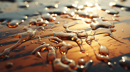 Sticker - drops on a surface HD 8K wallpaper Stock Photographic Image 