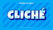 Blue and white cliche 3d editable text effect - font style
