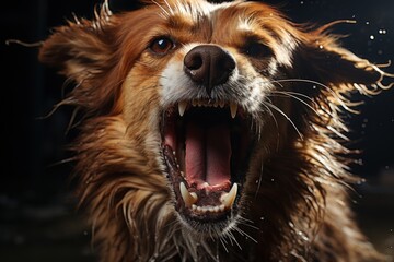 Wall Mural - portrait of a angry  dog