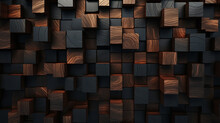 Wooden Cubes Pattern Background