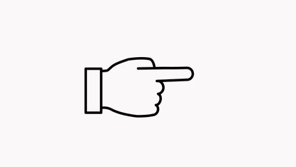 Poster - Direction symbol with hand on white background, hand direction line sign like arrows icon.