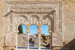Doorway of the Jafar house in the palatine city of Madinat Al-zahra, Medina Azahara, Cordoba, Andalucia.