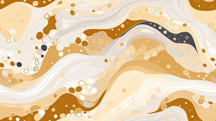 Wall Mural - Sea, circles and beach abstract background, seamless backdrop pattern in neutral colors