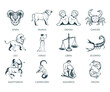 Zodiac signs vector illustration. 