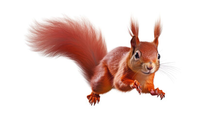 Wall Mural - red squirrel isolated on transparent background cutout