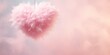 Ethereal Love in Flight - A dreamy shot of a pink, fluffy plush heart magically levitating above a calming pastel background