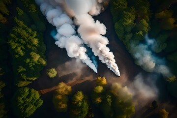 Wall Mural - smoke coming out of the earth