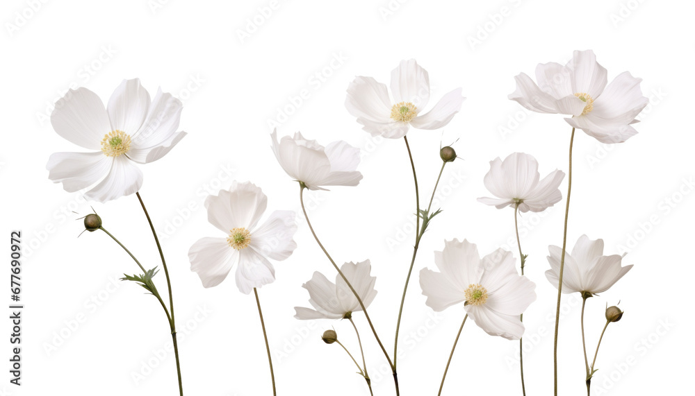 white flowers isolated on transparent background cutout Stock ...