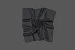 Blank black twill silk twisted scarf mockup,