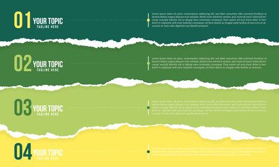 Wall Mural - Realistic torn or ripped paper background for text message or social media advertising design. Company business infographic layout. Information flow chart or success marketing data presentation banner