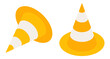 Road cones isometrisk flat design element icon